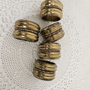 Set of Brass Gold Napkin Rings